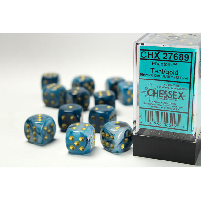 Chessex | 16mm D6 Block (12) - Phantom