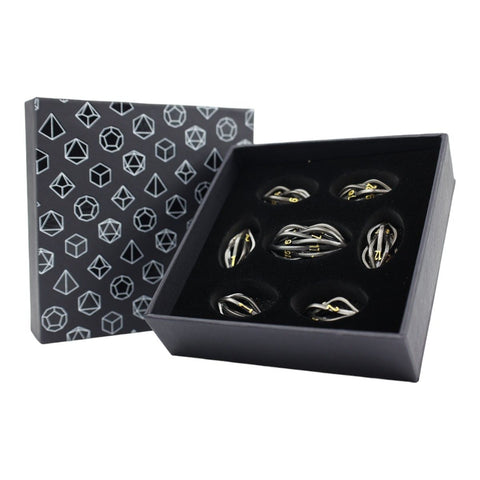 LevelUp | Metal RPG Dice Set (7) - Hollow Elliptic