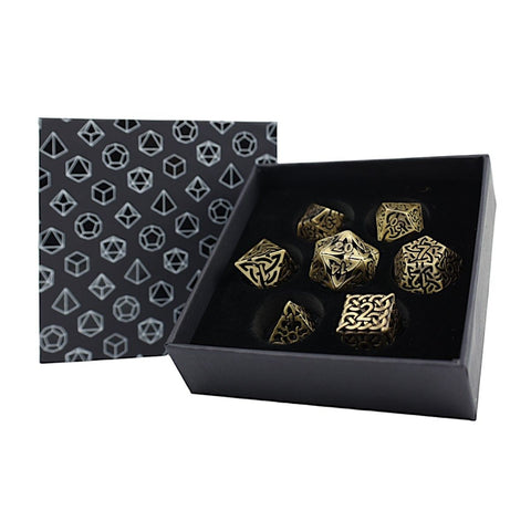 LevelUp | Metal RPG Dice Set (7) - Hollow Celtic