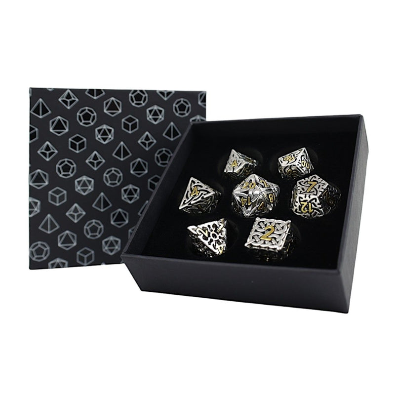 LevelUp | Metal RPG Dice Set (7) - Hollow Celtic