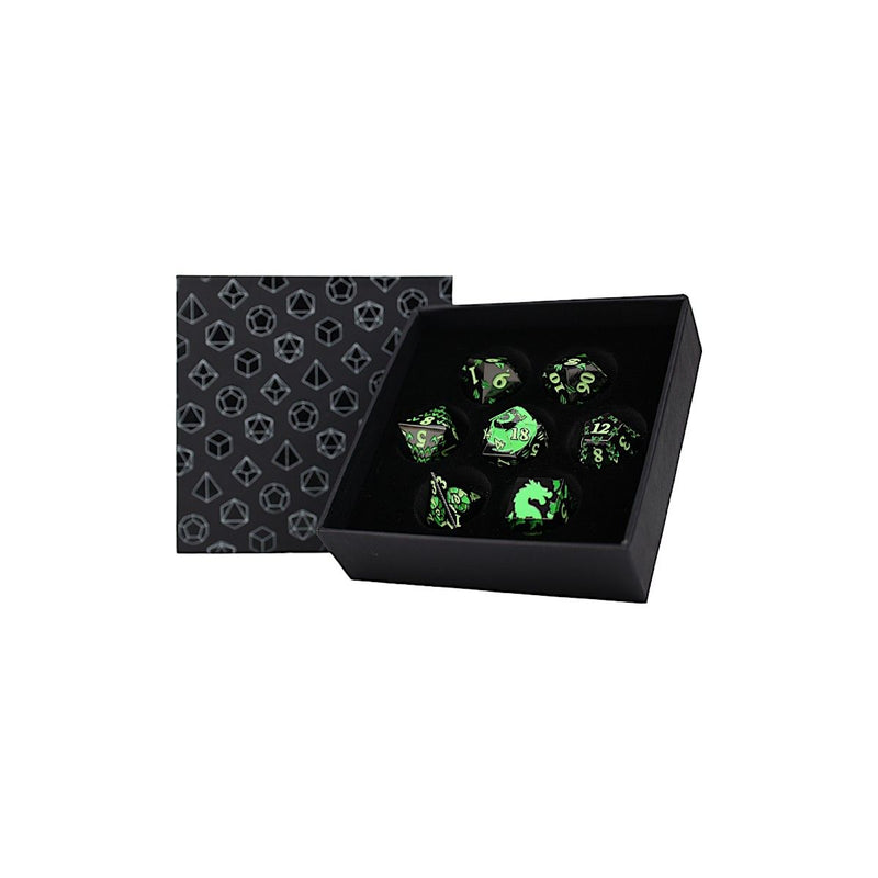 LevelUp : Metal RPG Dice Set - Inscripted Dragon (7)