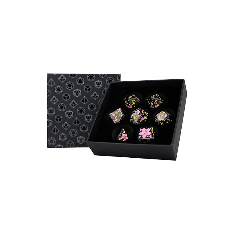 LevelUp : Metal RPG Dice Set - Inscripted Sakura (7)
