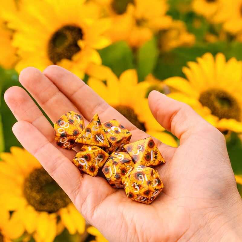 QWorkshop | Full Art RPG Dice Set - Sunflower (7)