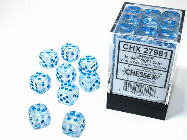 Chessex | 12mm D6 Block (36) - Borealis
