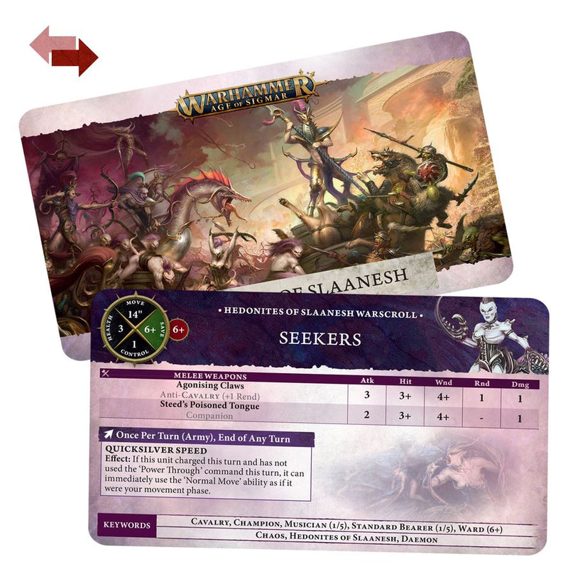 Hedonites of Slannesh | Warscroll Cards (4E)