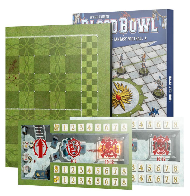 Blood Bowl | High Elf Team, Dice, Reference Card Pack & Pitch