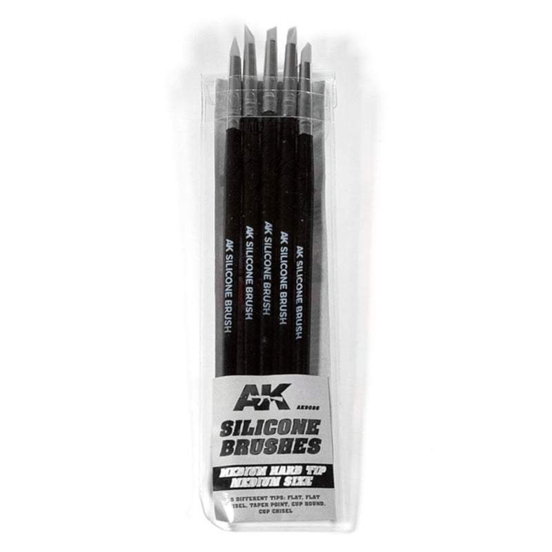 AK Interactive | Medium-Tip Silicone Brush Set (5)
