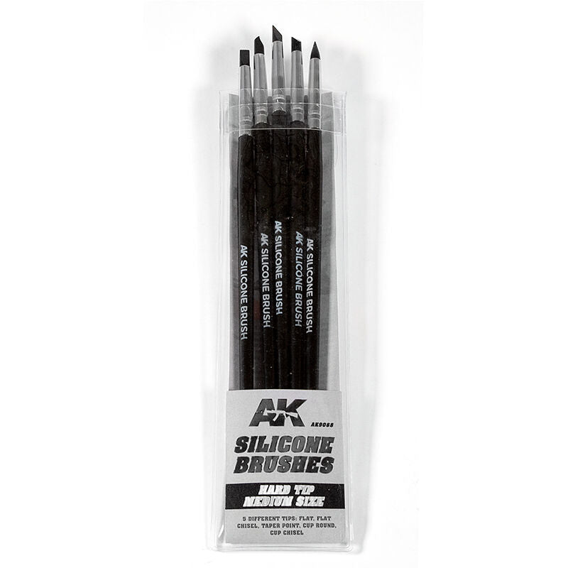 AK Interactive | Hard-Tip Silicone Brush Set (5)