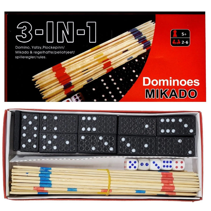 3-In-1 Dominoes/Mikado/Yatzy